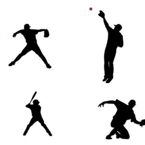Baseball Players Silhouettes Freevectors