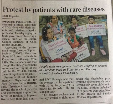 Protest By Patients With Rare Diseases The Hindu Prasanna Shirol