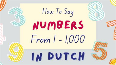 Numbers In Dutch From 1 To 1000 How To Count In Dutch Lingalot