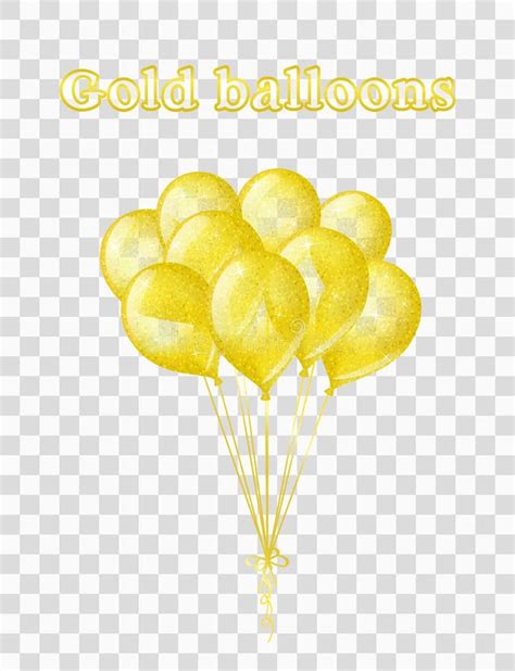 Gold Transparent Balloons Stock Vector Illustration Of Golden 74208545