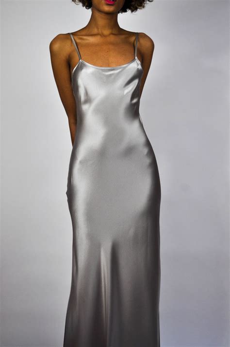 Voz Liquid Silk Slip Dress On Garmentory Slip Dress Silver Slip