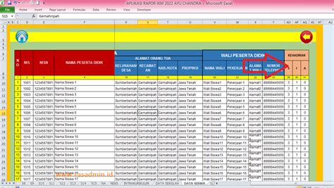 APLIKASI RAPORT KURIKULUM MERDEKA SD SMP SMA SMK VERSI EXCEL tasADMIN