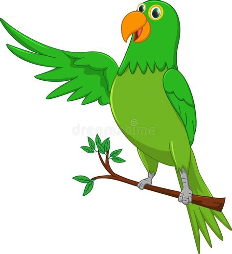Cute Parrot Cartoon Waving Stock Vector Illustration Of Hooves 60408875