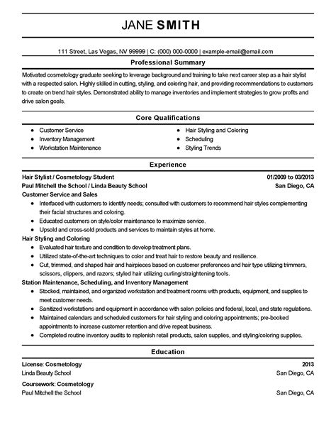 Nicholas student 123 main street * anytown, new york let your qualifications and experience, as well as the requirements of the position. Cosmetologist Resume | TemplateDose.com