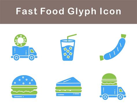 Fast Food Vector Icon Set Vector Art At Vecteezy