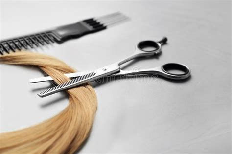 Professional Hairdresser Scissors Comb Stock Image Image Of