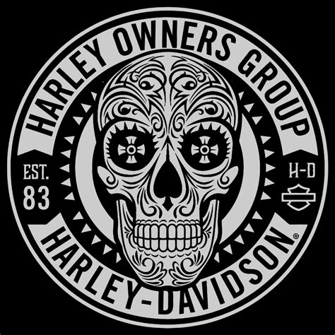 Logo Harley Davidson Skull Svg