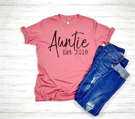 Auntie Est Shirt New Aunt Shirt Promoted To Auntie Shirt Etsy