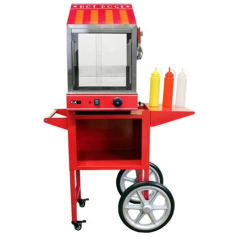 Kukoo 24228 Commercial Hot Dog Steamer Machine With Matching Cart For
