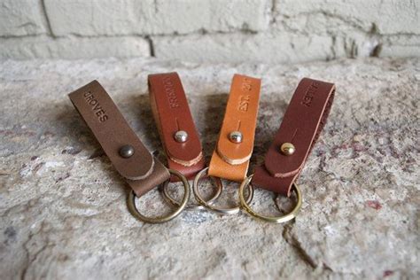 Personalized Custom Leather Keychain Made By Hand Add Your Initials