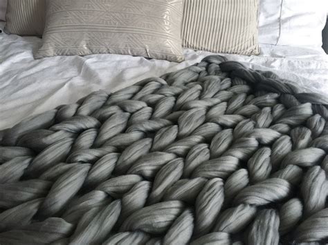 Grey Knitted Blanket