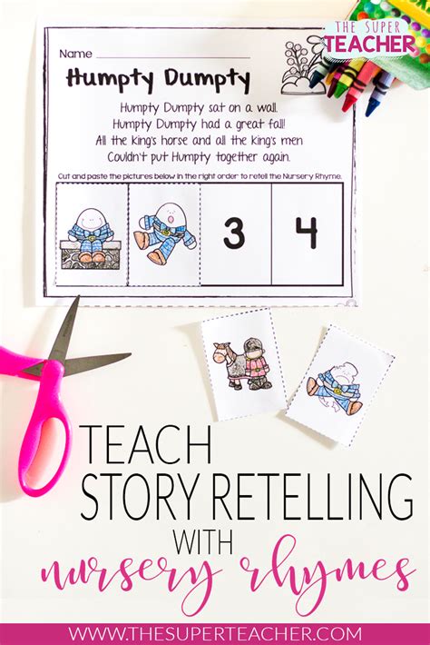 Nursery Rhymes Worksheets For Story Retelling Practice