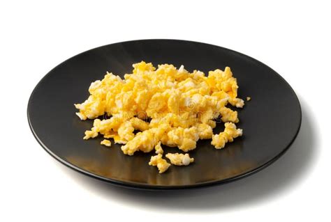 Scrambled Eggs Omelet Omelette Omlet Isolated On White Stock Image