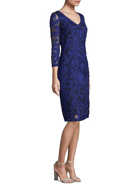 Js Collections Embroidered Lace Sheath Dress In Blue Lyst