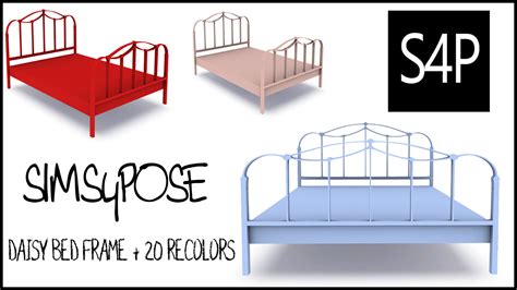 Download Sims 4 Pose Daisy Bed Mesh Bed Frame Sims 4