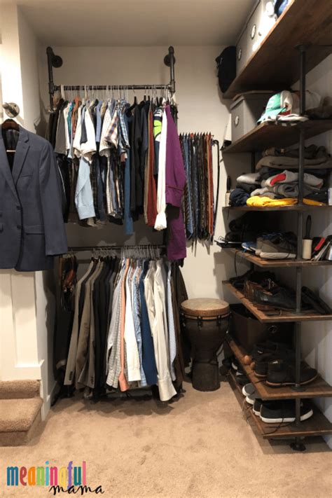 New (never used), closets to small with over flowing clothes no worries this industrial clothes rack is your solution. DIY-Industrial-Pipe-Closet-Tutorial-1 - Meaningfulmama.com