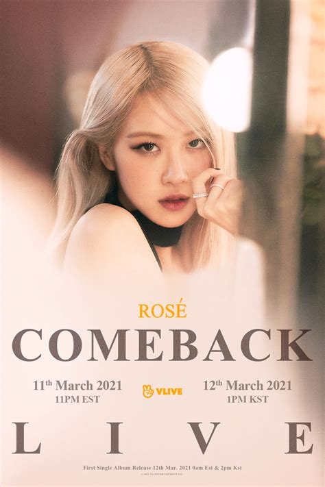 Blackpink Rosé The 1st Single Album R On The Ground Comeback Live Poster Kpop