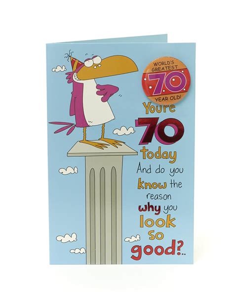 70th Birthday Card Funny 70th Birthday Card Friend Funny Ideal T