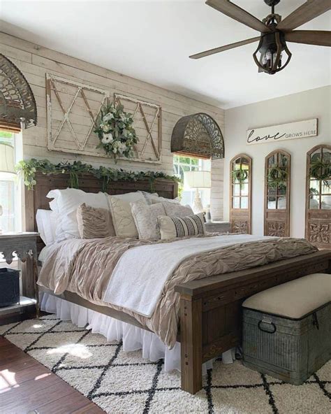 45 Simple Rustic Farmhouse Bedroom Decorating Ideas T
