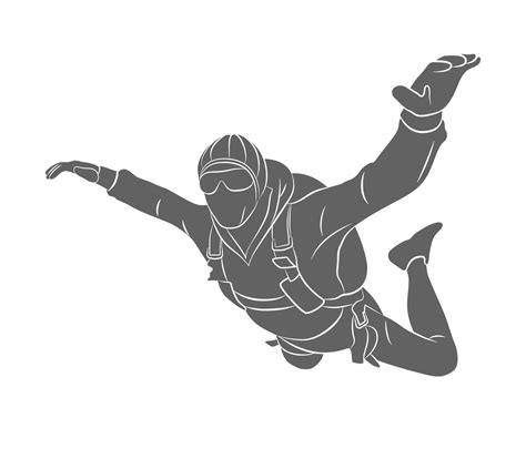 Silhouette Skydiver On A White Background Vector Illustration 2218978