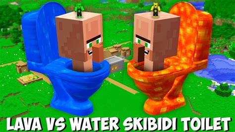 Who Is Stronger Lava Skibidi Toilet Villager Vs Water Skibidi Toilet Villager In Minecraft