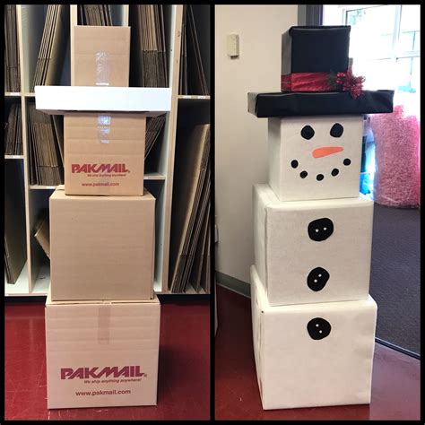Snowman Made From Cardboard Boxes Easy Peasy And So Cute Perfect