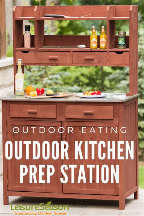 Multifunctional Outdoor Kitchen Prep Station With Storage And Stainless