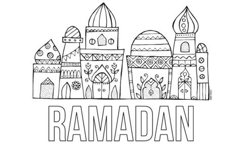 Contoh Gambar Sketsa Mewarnai Tema Ramadhan - KataUcap