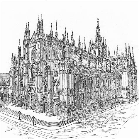 Milan Cathedral Drawing By Am Fineartprints Pixels