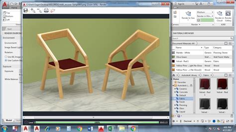 Autocad 3d Modeling Tutorials Chair Exercise Autocad 2017 Youtube