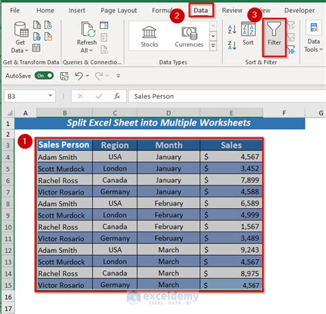 How To Split Excel Sheet Into Multiple Worksheets Methods