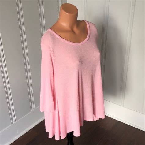 Cherish Tops Pink Long Sleeve Waffle Knit Relaxed Thermal Top