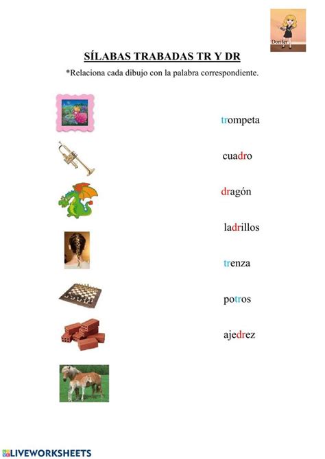 The Spanish Language Worksheet With Pictures And Words For Childrens