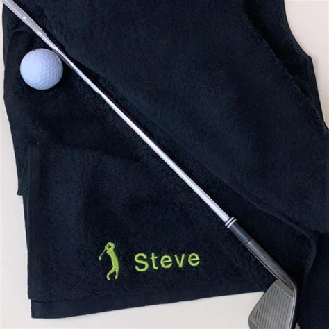 Personalised Embroidered Golf Towel 100 Soft Cotton Etsy Uk