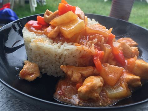 Poulet ananas sauce aigre douce maison Amel Délices