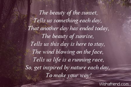 The beauty of sunset , Nature Poem