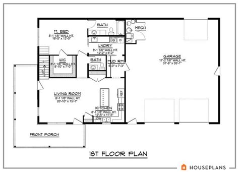 Barndominium 1 Bedroom Floor Plans