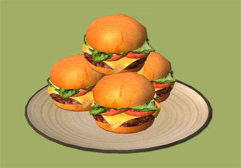 Another Hamburger And Salad Replacement Sims 2 Sims 2 Food Png Sims