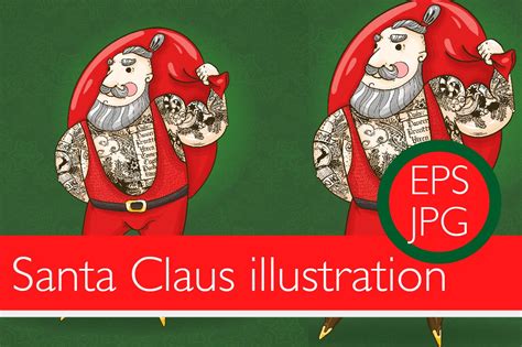 1 Santa Claus Illustration Pre Designed Illustrator Graphics