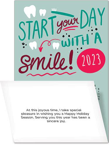 Start With A Smile Tri Fold Calendar Greeting Card With Envelope