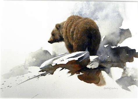 Grizzly Bear Watercolor Painting By Morten E Solberg Bear Watercolor