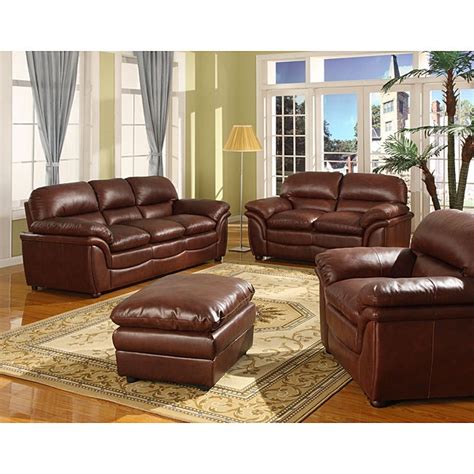 Shop Redding Cognac 2-Piece Brown Leather Modern Sofa Set ... Seat suspension is european pirelli webbing.