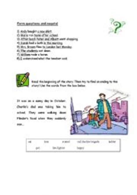 The worksheet is an assortment of 4 intriguing pursuits that will enhance your kid's knowledge and abilities. English worksheets: questions and negation/story writing ...