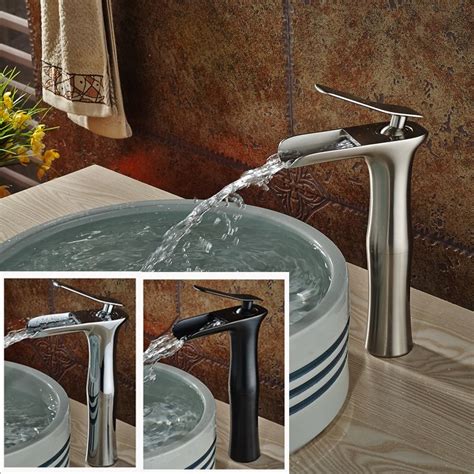 I've had waterfall faucets in my bathrooms for years and i love them! 3-type Single Lever Waterfall Bathroom Vanity Sink Faucet ...