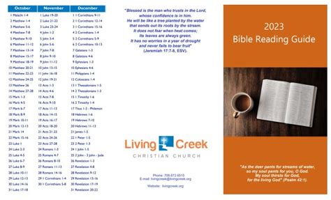 2023 Bible Reading Guide Living Creek Christian Church