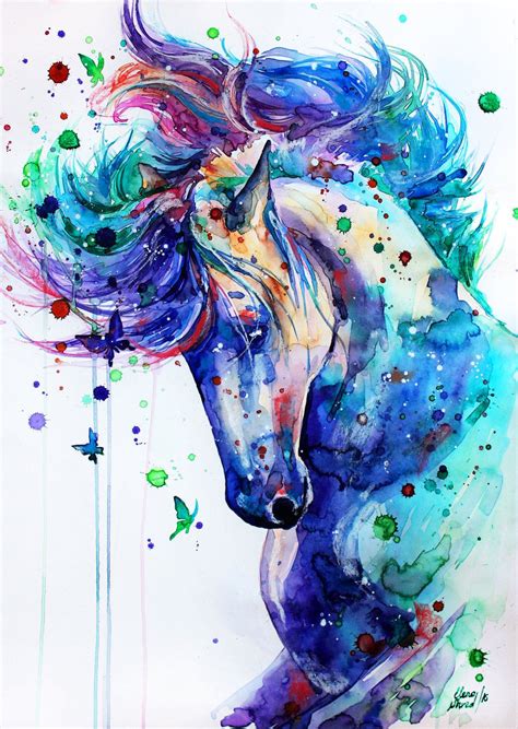 Still Alive Illustrations By Elena Shved Abstract Horse Painting