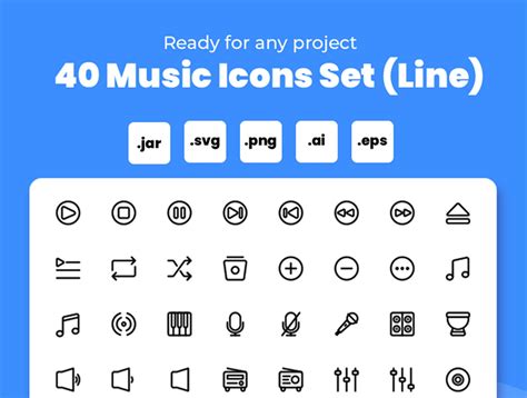 Music Icon Set (Line) #Paid, #Icon, #Sponsored, #Music, #Line, #Set | Music icon, Icon set, Icon