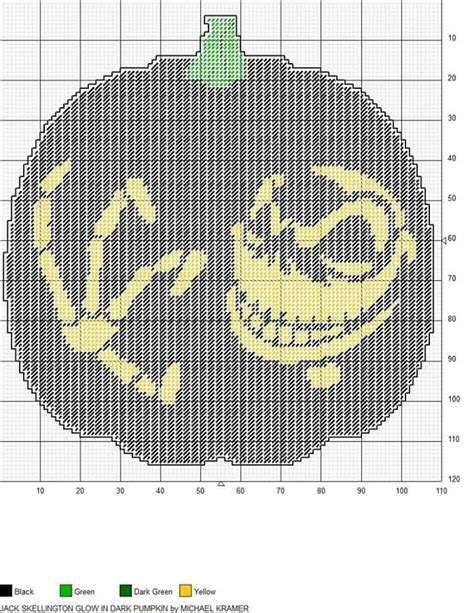 You may also use the graph to cross stitch the picture onto a finished afghan. JACK SKELLINGTON GLOW IN DARK PUMPKIN by MICHAEL KRAMER ...