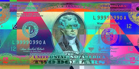 Obverse Of A Colorized Two U S Dollar Bill Beach Sheet By Serge