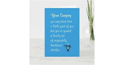 Your Surgery A Funny Get Well Soon Poem Card Zazzle